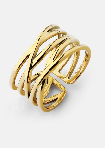 Anillo Golden Maze - 18k Chapado en oro