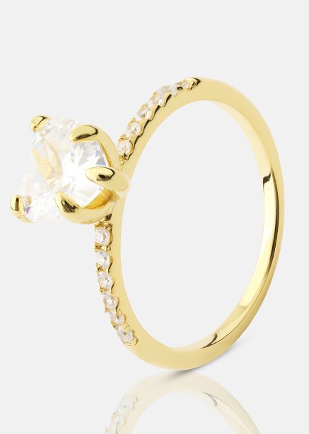 Heartlight Solitaire Anillo - 18k Chapado en oro