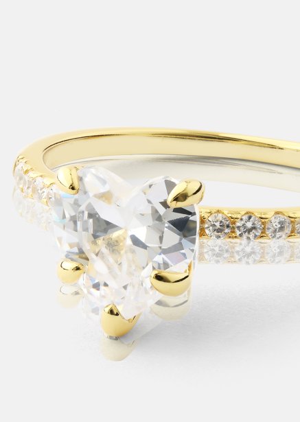 Heartlight Solitaire Anillo - 18k Chapado en oro
