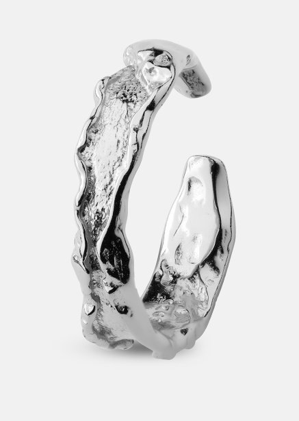 Anillo Raw Texture - Chapado en plata
