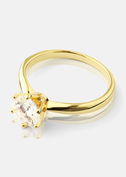 Anillo Solitaire - 18K Chapado en oro