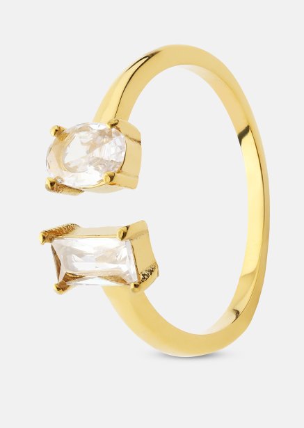 Anillo Duo Cut - 18k Chapado en oro