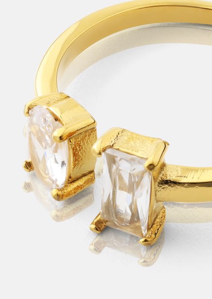 Anillo Duo Cut - 18k Chapado en oro