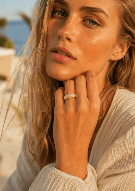 Anillo Stacked Crystal - Chapado en oro de 18k