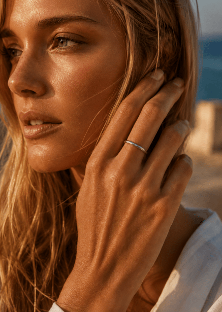 Anillo Facet Gleam - Chapado en plata
