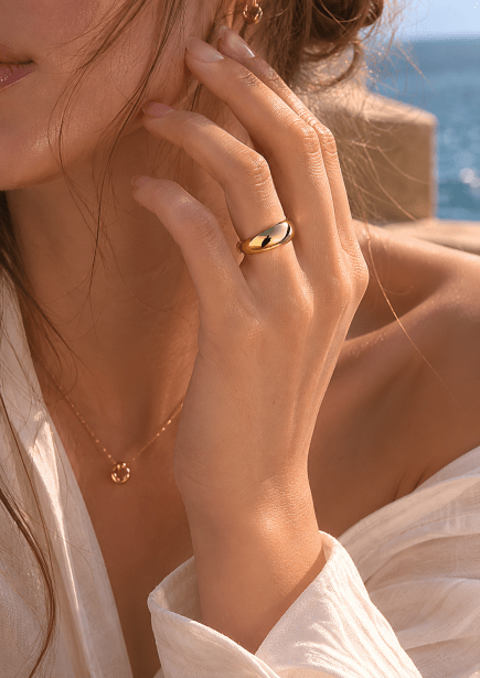 Anillo Harmonia - Chapado en oro de 18k