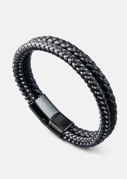 Pulsera de cuero Shadow Weave