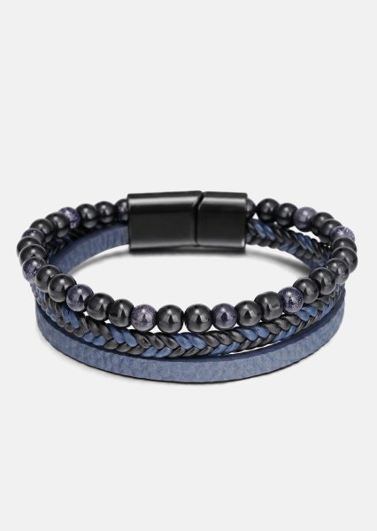 Pulsera de cuero Cobalt Stride