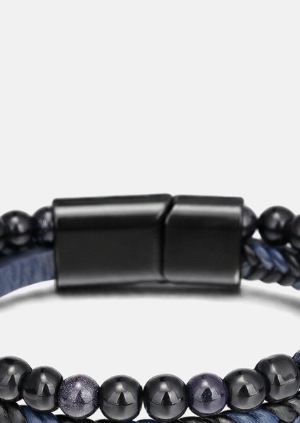 Pulsera de cuero Cobalt Stride