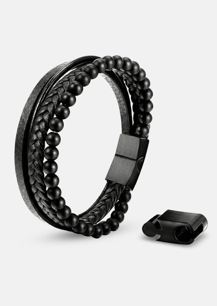 Pulsera de cuero Noble Noir