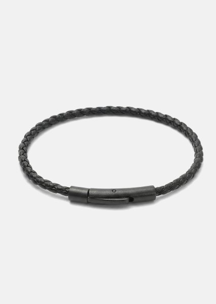 Pulsera de cuero Obsidian Loop