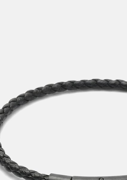 Pulsera de cuero Obsidian Loop