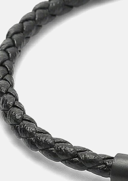 Pulsera de cuero Obsidian Loop