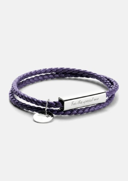 Pulsera de cuero Violet Edge