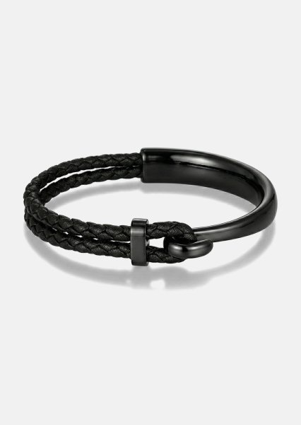 Pulsera de cuero Obsidian Link