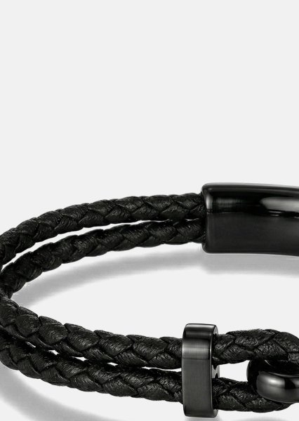 Pulsera de cuero Obsidian Link