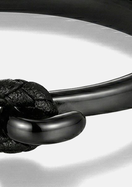 Pulsera de cuero Obsidian Link