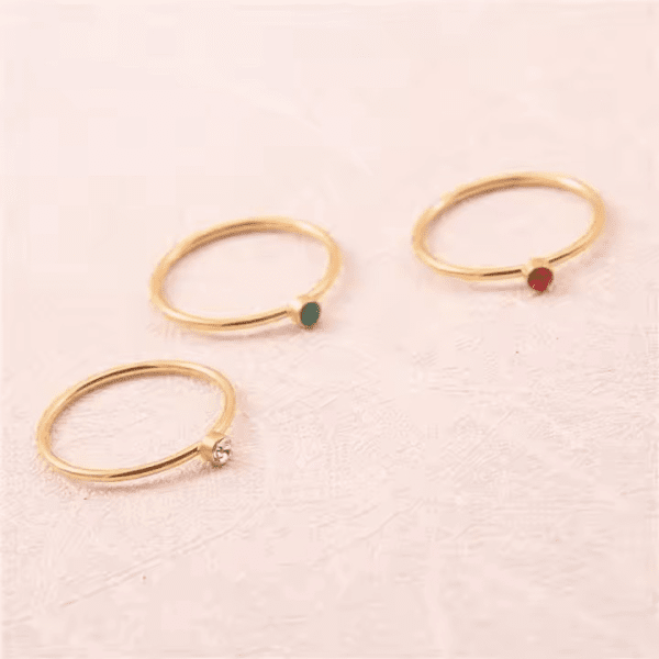 Trinity Prisma Anillo - 18k Chapado en oro