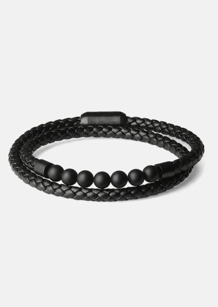 Pulsera de cuero Raven Weave