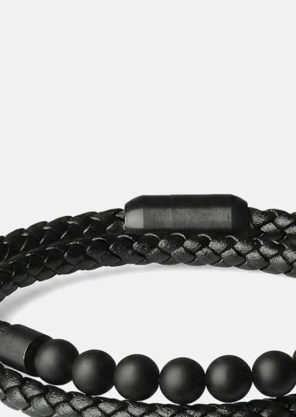 Pulsera de cuero Raven Weave