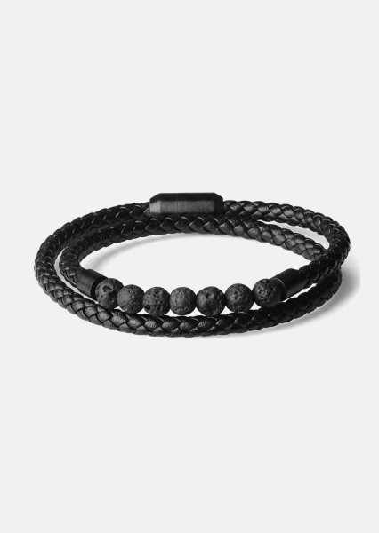 Pulsera de cuero Obsidian Grip