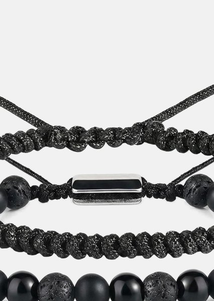 Pulsera de cuentas Obsidian Knot