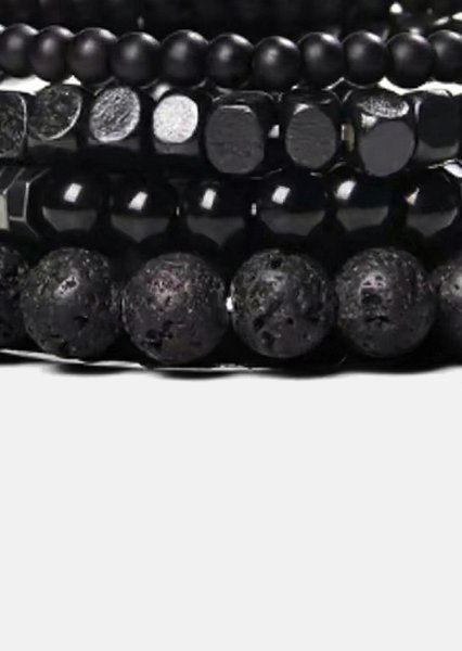 Pulsera de cuentas Obsidian Pulse