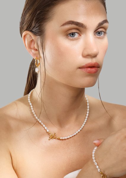 Pulsera Classic Pearl - 18k Chapada en oro