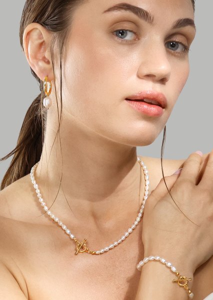 Pulsera Classic Pearl - 18k Chapada en oro
