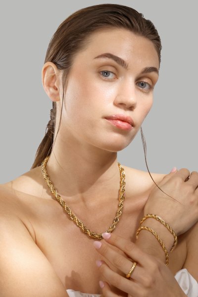 Pulsera Tresse - 18k Chapada en oro