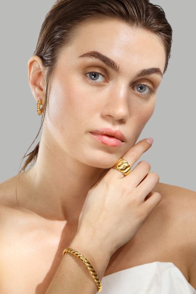 Pulsera Twist Glow - 18k Chapada en oro