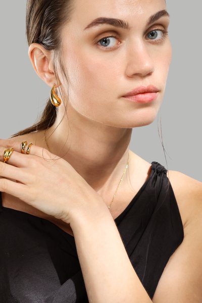 Anillo Wave Bold - 18k Chapado en oro