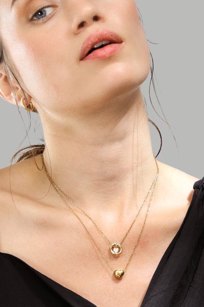 Collar Golden Heart – 18k Chapado en oro