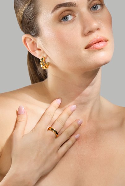 Anillo Sculpted Flow - 18k Chapado en oro