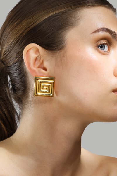 Pendiente Geometric Glow - 18k Chapado en oro