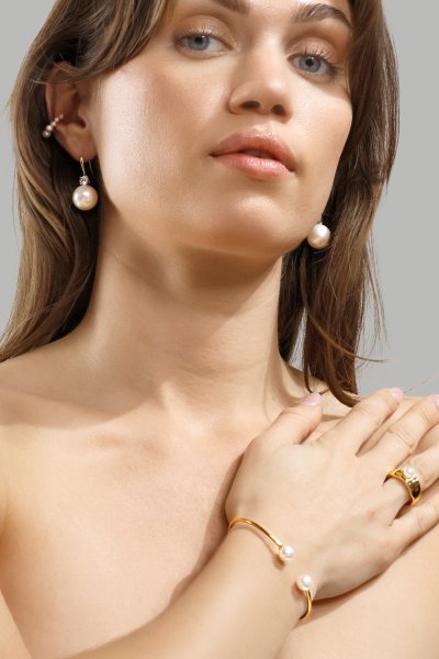 Pearlina Pendiente - 18k Chapado en oro