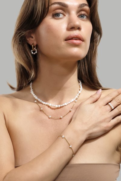 Örhänge Eterna Pearl - 18k Gold Plated