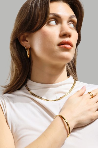 Pendiente Luna Bold Hoops - 18k Chapado en oro
