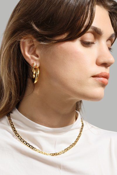 Pendiente Luna Bold Hoops - 18k Chapado en oro