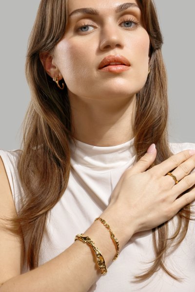 Pendiente Flow Gleam - 18k Chapado en oro