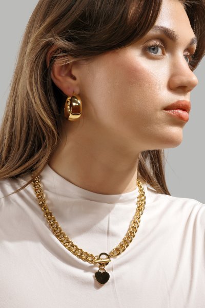 Luxe Circle Charm Necklace - 18k Chapado en oro