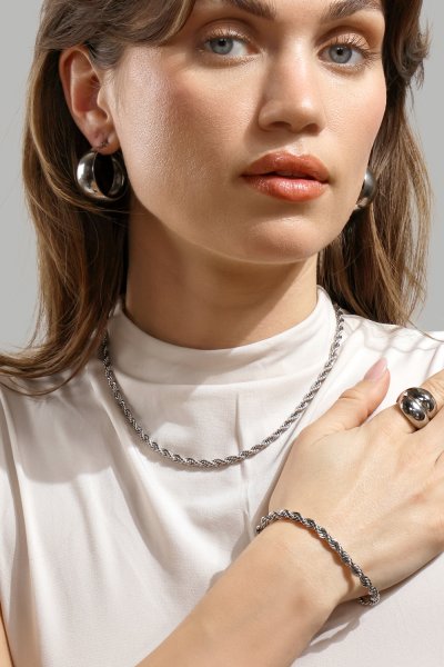 Pulsera Twisted Link- Chapada en plata
