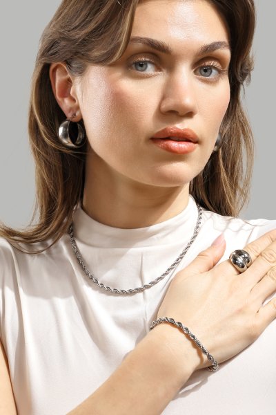 Pulsera Twisted Link- Chapada en plata