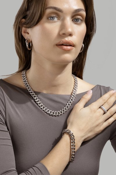 Pulsera Steel Bold - Chapada en plata