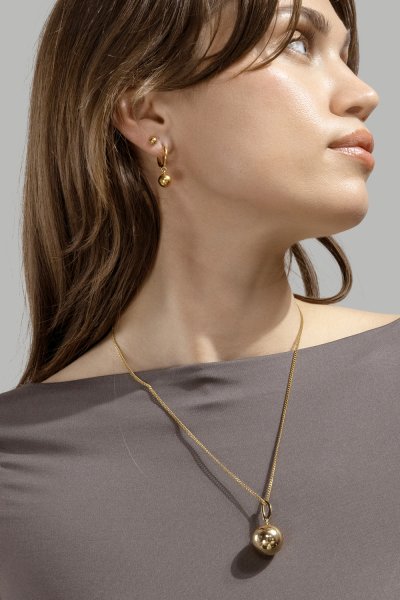 Pendiente Golden Orbit Hoops - 18k Chapado en oro