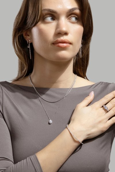 Collar Luna Teardrop - Chapado en plata