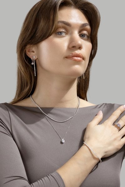 Collar Luna Teardrop - Chapado en plata