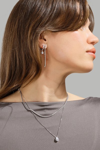 Collar Luna Teardrop - Chapado en plata