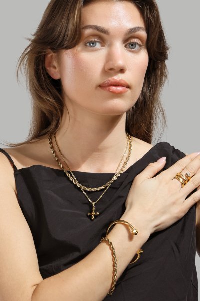 Pulsera Aumaura Brown - 18k Chapada en oro