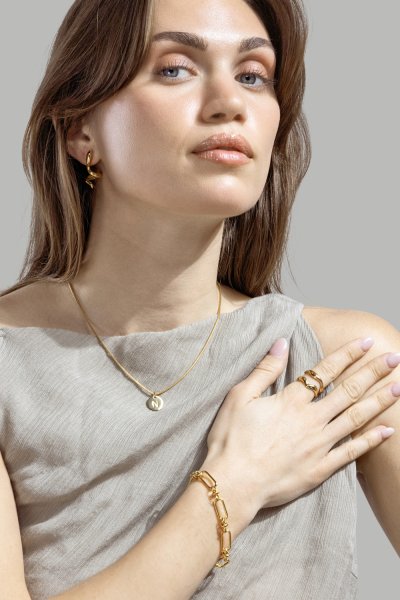 Pulsera Link Statement - 18k Chapada en oro